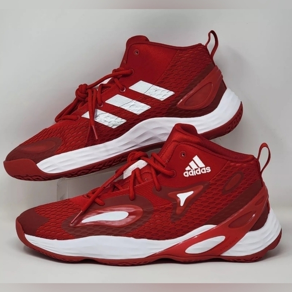Adidas Exhibit A Sample Mens Size 12.5 Mid Basketball Shoes Red White GW7934 New main image 9